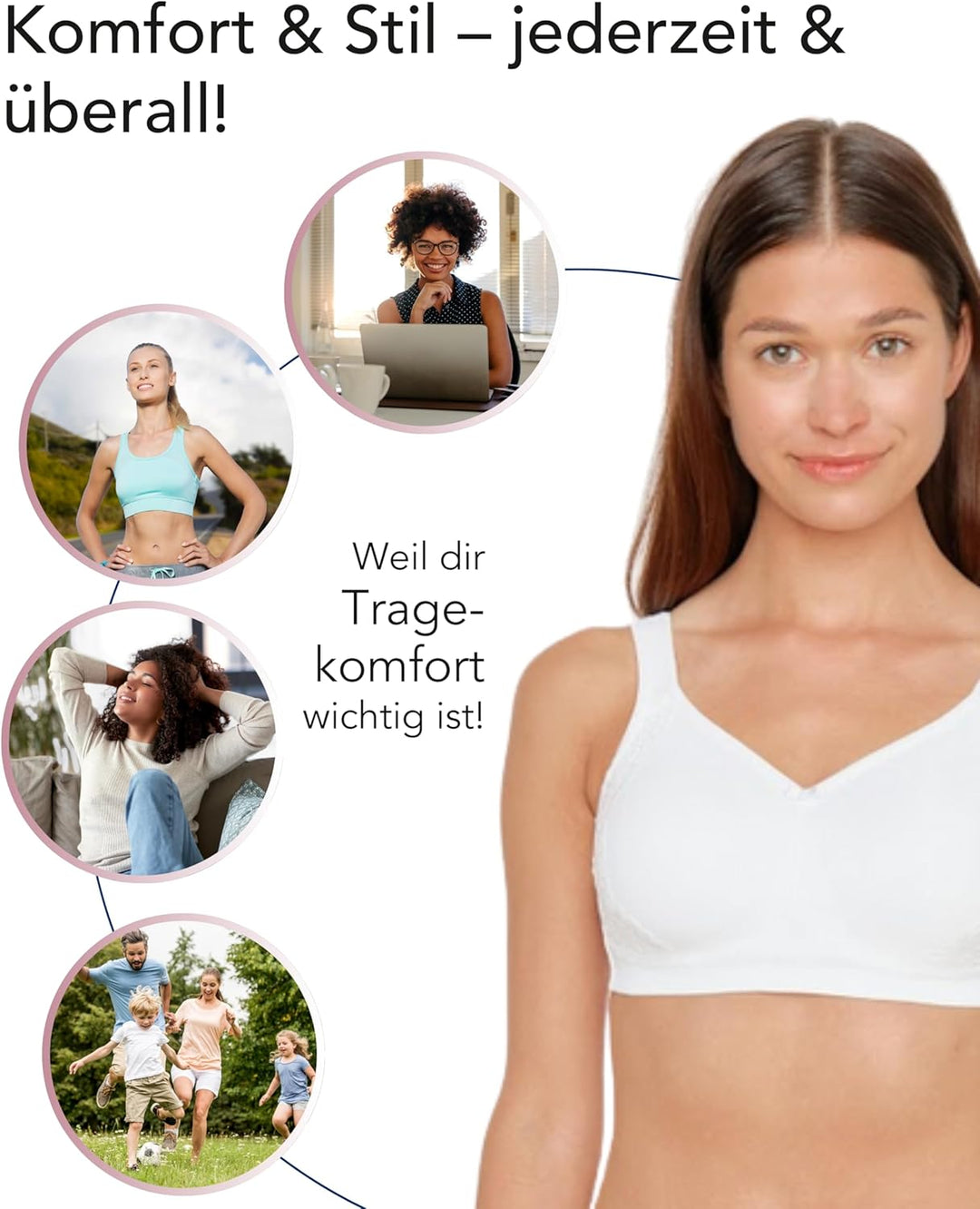 SUSA Minimizer BH Damen ohne Bügel I London I Damen-BHs mit Minimizer Schnittform, verkleinert die B