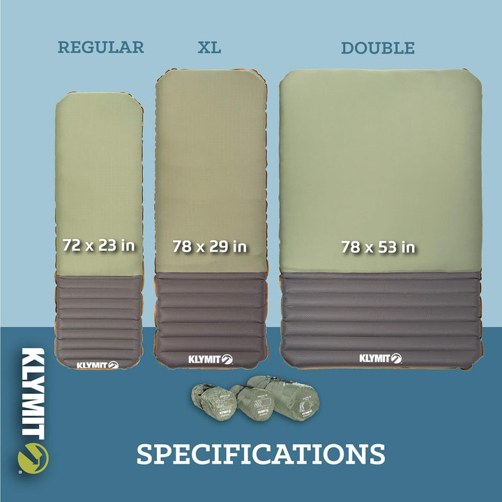 KLYMIT KLYMALOFT Schlafmatte, revolutionäres Air + Schaumstoff-Design, Ultra-dick 12,7 cm, Lofted Me