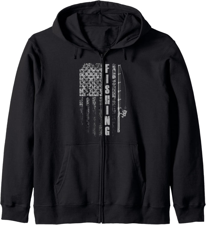 Amerikanische Flagge Angeln Shirt Vintage Angeln Kapuzenjacke