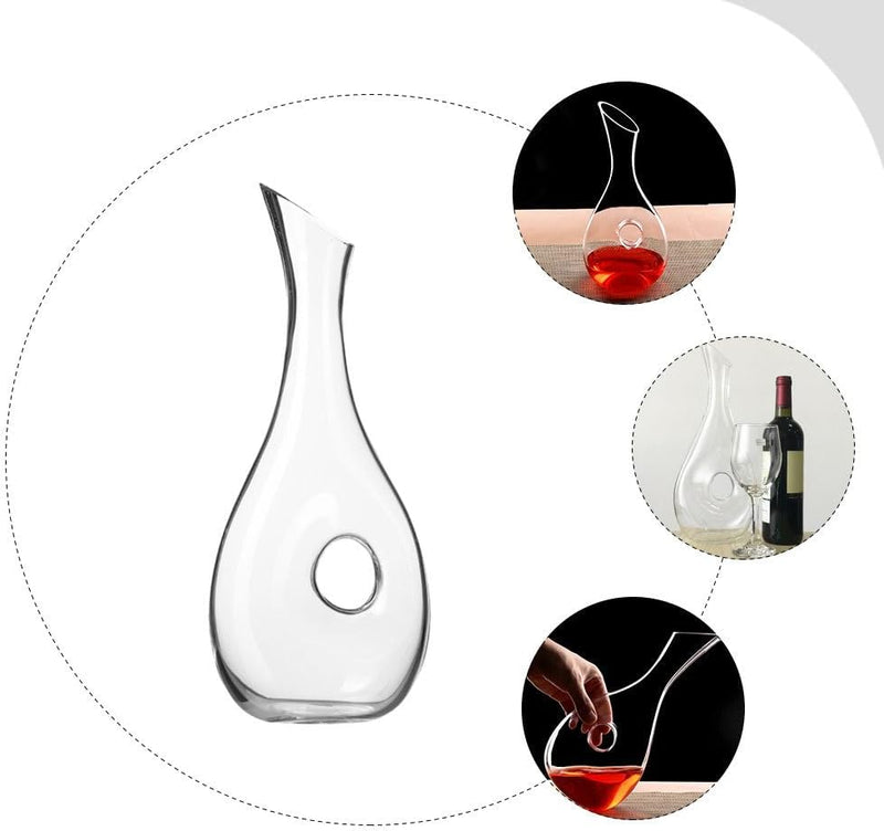 TOPBATHY Glasflasche Wein Dekanter Carafe Wein Dekanter Flasche mit Loch Getränke Dispenser Rotwein