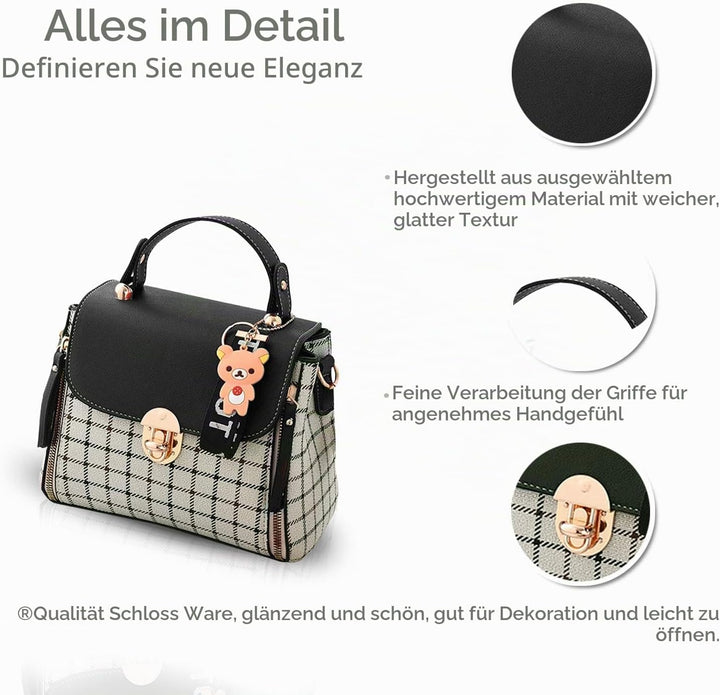 NICOLE&amp;DORIS Handtaschen für Damen Niedliche Umhängetasche Mädchen Reissverschluss Handtasche PU Led