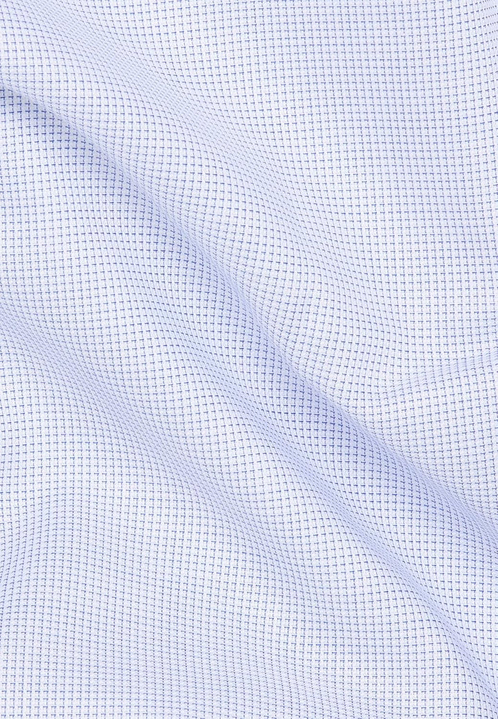 ETERNA Herren strukturiertes Baumwoll-Kurzarmhemd MODERN FIT 38 Hellblau, 38 Hellblau