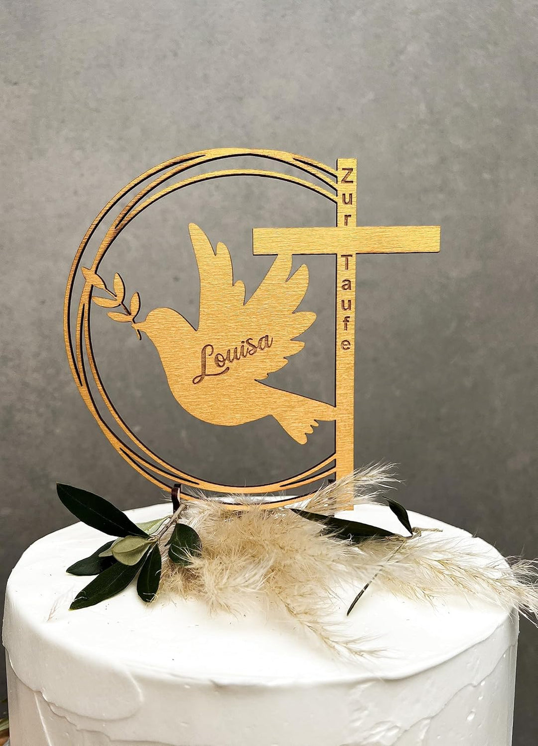 Cake Topper Taufe Gold; Kommunion; Konfirmation; Tortentopper; Glaube; Kuchentopper; Kuchen Topper;