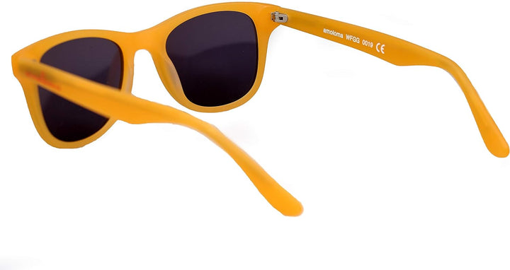 amoloma Sonnenbrille mit matt Gold verspiegelten Sonnenbrillengläser und orange mattem Acetate Rahme