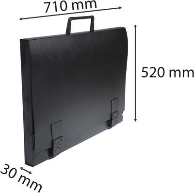 Exacompta 59201E Zeichenmappe mit Griff aus Festem PP 1.2 mm, rücken 26 mm, für format 50 x 70cm, sc