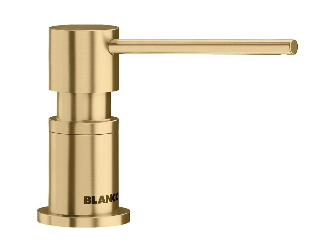 BLANCO LATO Spülmittelspender satin gold | Passend zu allen BLANCO-Küchenarmaturen | Bequem von oben