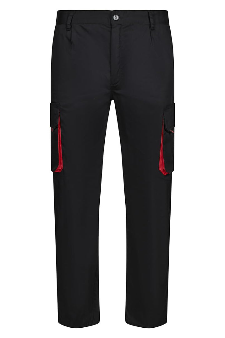 Velilla 103004 - Mehrtaschenhose (Grösse 52) Farbe schwarz und rot 52 Schwarz / Rot, 52 Schwarz / Ro