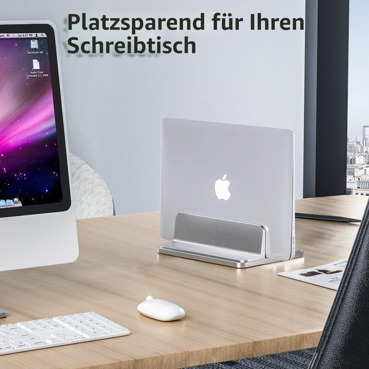 Bewahly Doppelt Vertikaler Laptop Ständer, Aluminium Verstellbarer Notebook Ständer Platzsparender H
