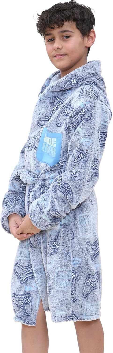 A2Z 4 Kids Mädchen Jungen Luxus Vlies Plüsch Stoff Mit Kapuze Robe Glühen In Der Dunkel Morgenmantel