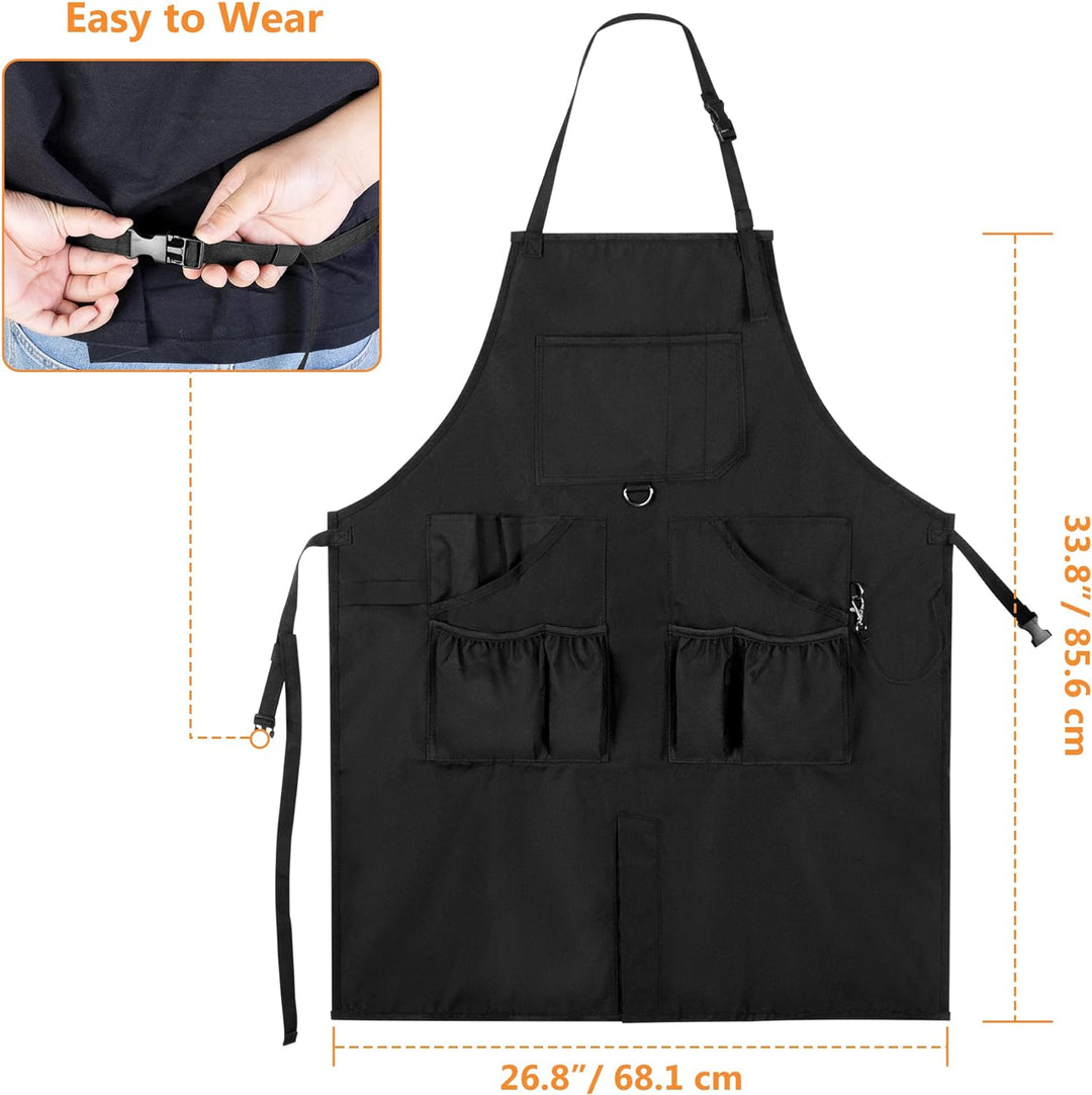 HODRANT BBQ Grill Schürze, Koch Schürzen für Männer mit Taschen und Geschlitztem Saum, Küchen Schürz