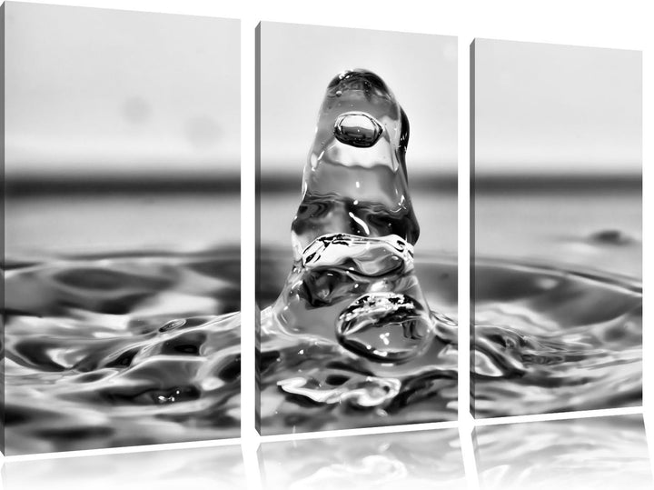 Pixxprint aussergewöhnlicher Wassertropfen als Leinwandbild/Grösse: 3 Teilig (120x80) cm/Wandbild/Ku