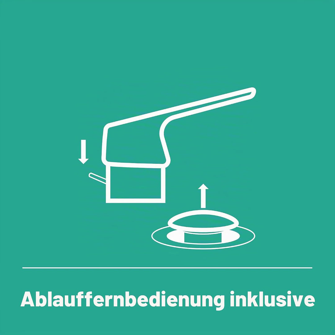 hansgrohe Waschtischarmatur Rebris E, Wasserhahn Bad mit Auslauf Höhe 80 mm, mit Zugstange, Badarmat