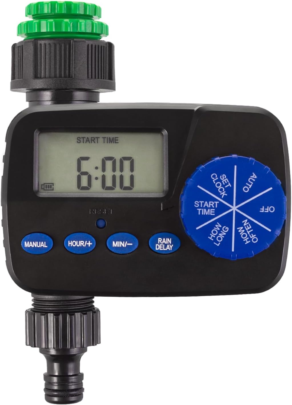 Green Blue Digital Bewässerungssteuergerät mit Display | Elektronischer Bewässerungstimer mit IP55 S