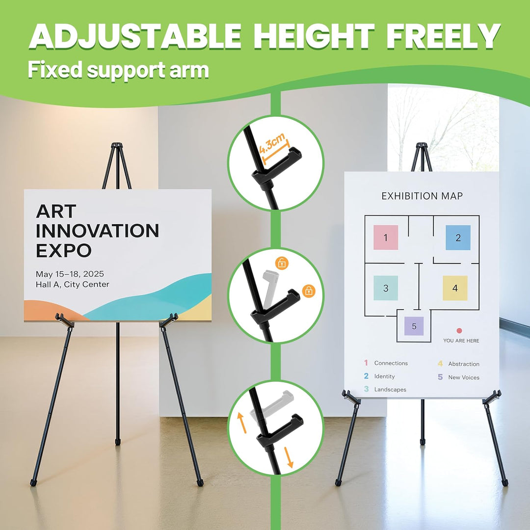 Staffelei Verstellbare - 168 cm Höhe Metall Poster Stativ, Zusammenklappbar für Kunstdisplays, Skizz