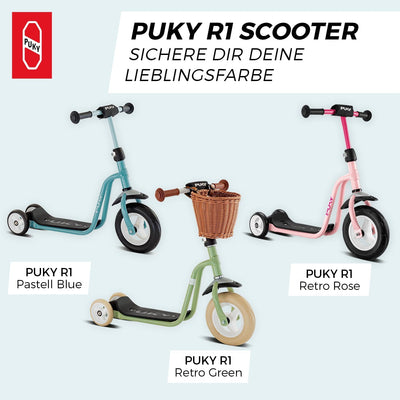 PUKY R 1 Classic Scooter | Sicherer Roller für Kinder ab 2 Jahren | Rutschfestes Trittbrett | Höhenv