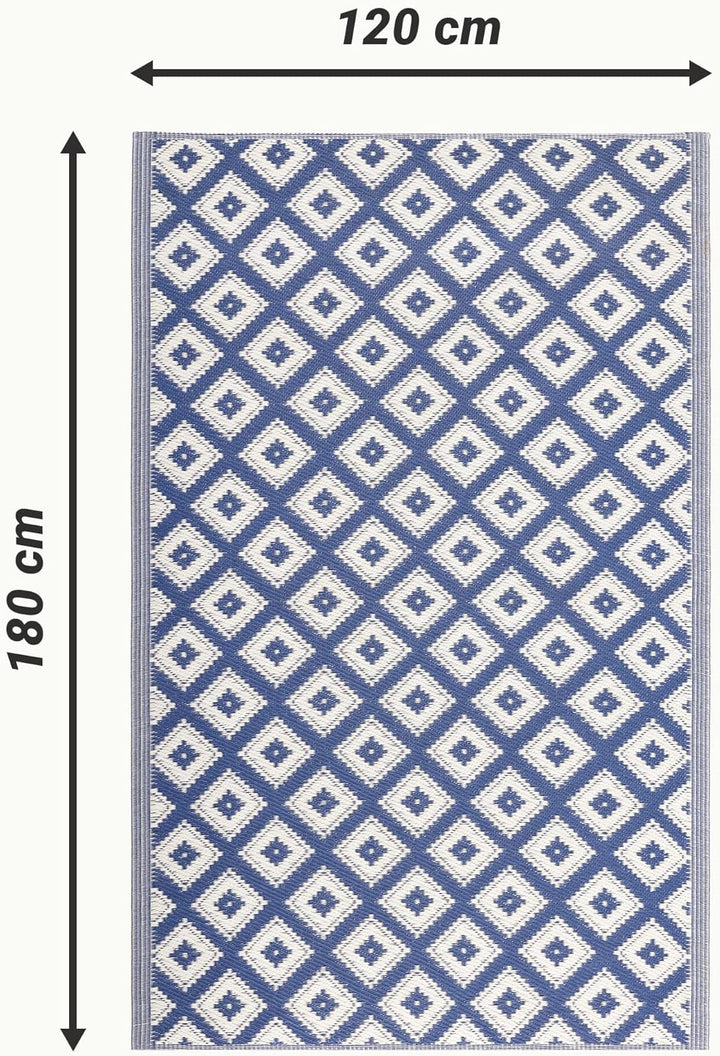 JEMIDI Outdoor Teppich 120x180cm gross - Terrassenteppich Balkonteppich Aussenteppich - Balkon Teppi