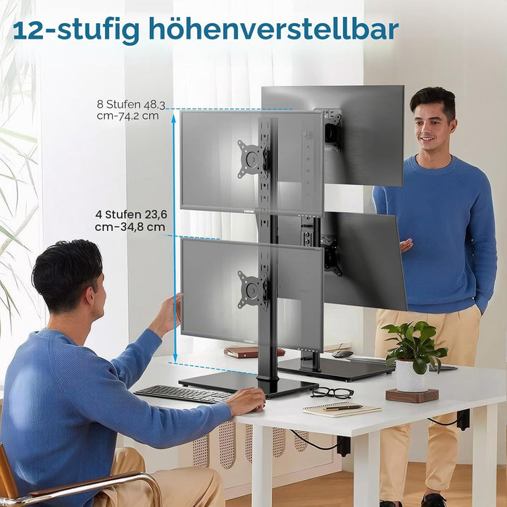 Dual Monitor Ständer Vertikaler Stapelbildschirm Freistehender Monitor Haltung Für Zwei 13 bis 34 Zo