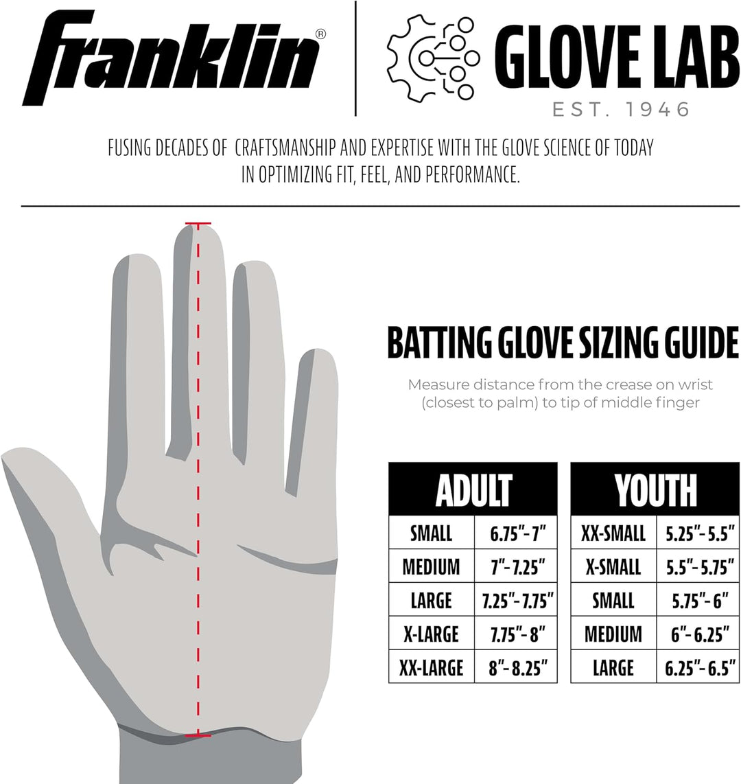 Franklin Sports MLB Pro Classic Baseball Schlaghandschuhe - Erwachsene und Jugendliche Grössen - Pre