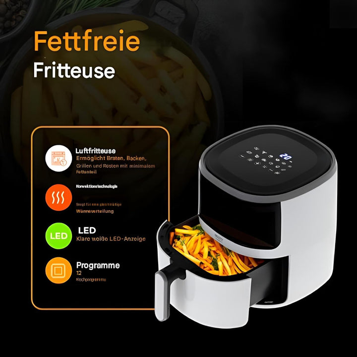 CAMRY CR 6313 Heissluftfritteuse 5L, 12 Programme, Konvektionstechnologie, 2000W, gesundes Kochen mi