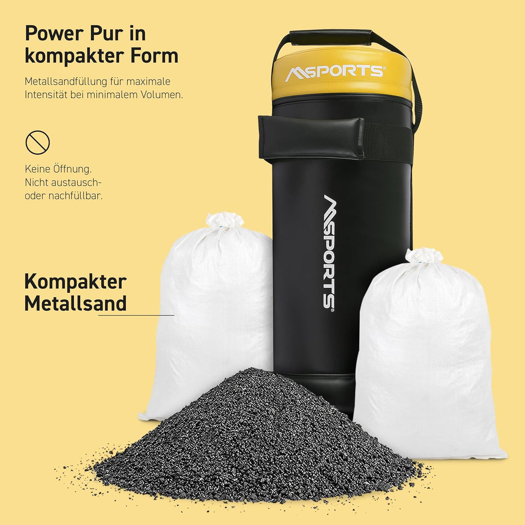 MSPORTS Power Bag Premium 5-30 kg Fitness Bag - Sandsack für Functional Fitness Gewichtssack 5