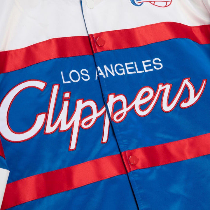 Mitchell & Ness Los Angeles Clippers Special Script Heavyweight Satin NBA Jacke S Blau,Weiss, S Blau