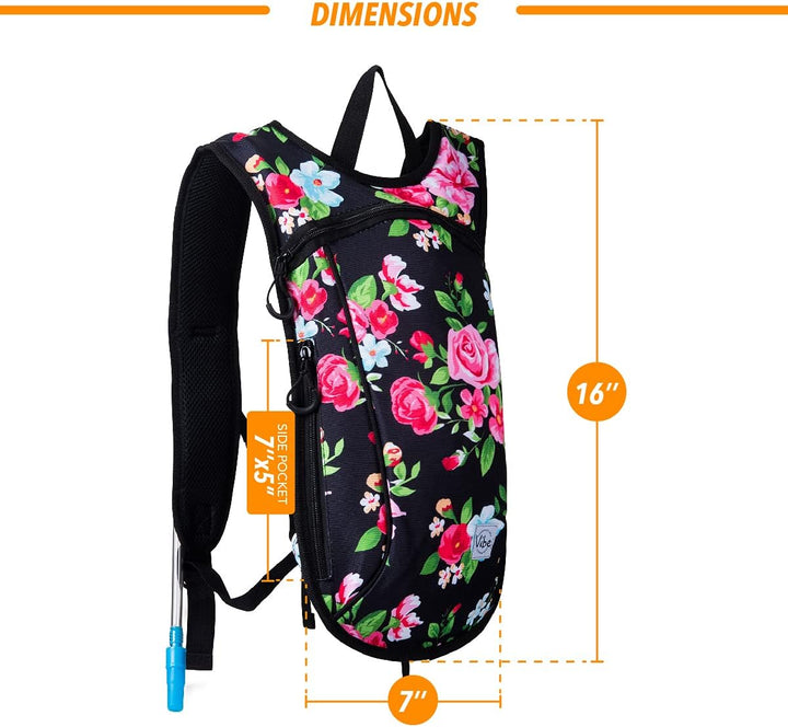 Vibe Festival Gear Trinkrucksack aus Recyceltem Polyester – 2 L Blase für Damen und Herren