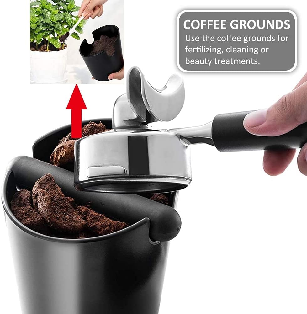 Ideal Swan Abklopfbehälter für Siebträger Knock Box Barista Zubehör Kaffeesatz Abschlagbehälter Espr