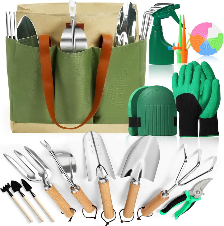 Gartenwerkzeug Set, 12 Stück Garten Hand Werkzeuge, 8 in 1 Gartenarbeit Set mit dauerhafter Aufbewah