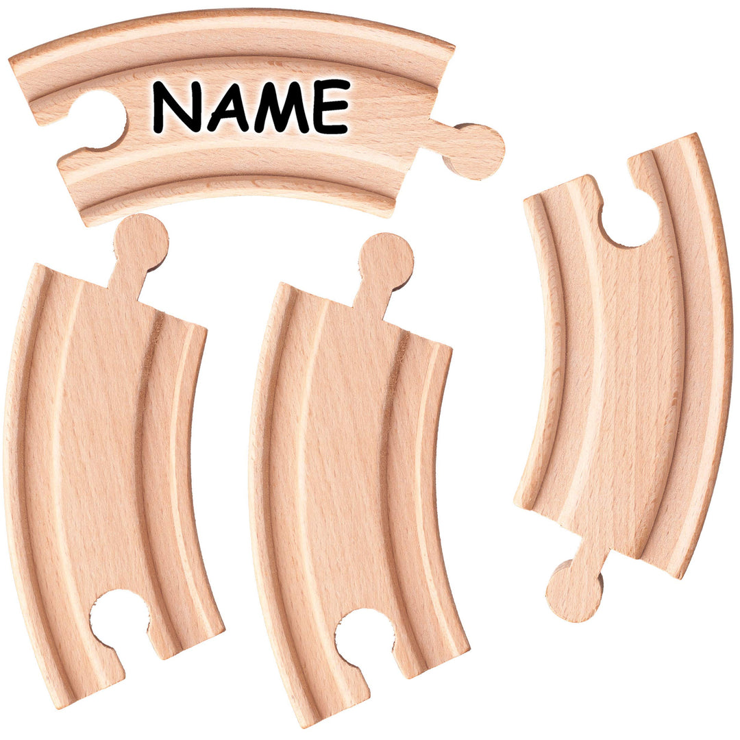 alles-meine.de GmbH Set: 16 Stück Holz - Schienen - kleine - Kurze Kurven - für Eisenbahn/Holzeisenb