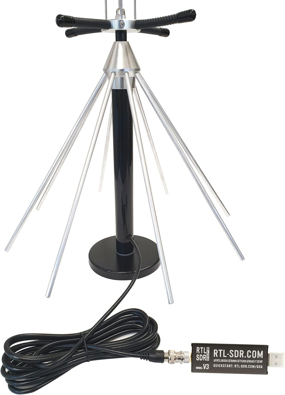 RTL-SDR Blog V3 USB SDR Empfänger Set mit SKYSCAN Desktop Scannerantenne 25–2000 MHz R860/R820T2 RTL