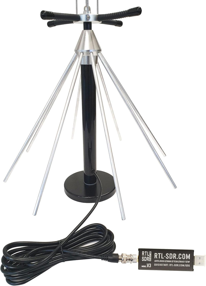 RTL-SDR Blog V3 USB SDR Empfänger Set mit SKYSCAN Desktop Scannerantenne 25–2000 MHz R860/R820T2 RTL