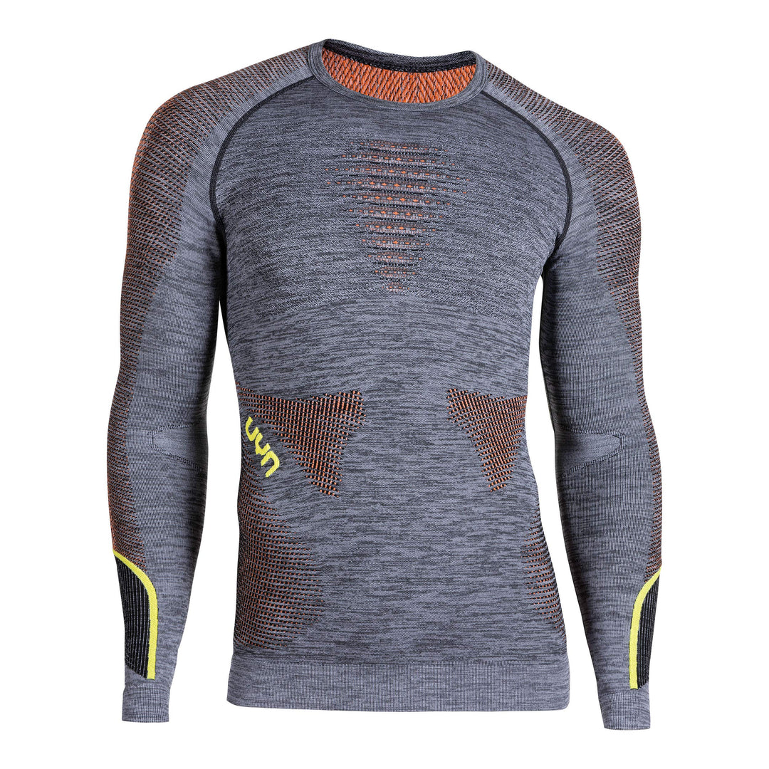 UYN Herren Unterhemd Ambityon UW Unterhemd, Black Melange/Orange/Yellow, S/M, U100015