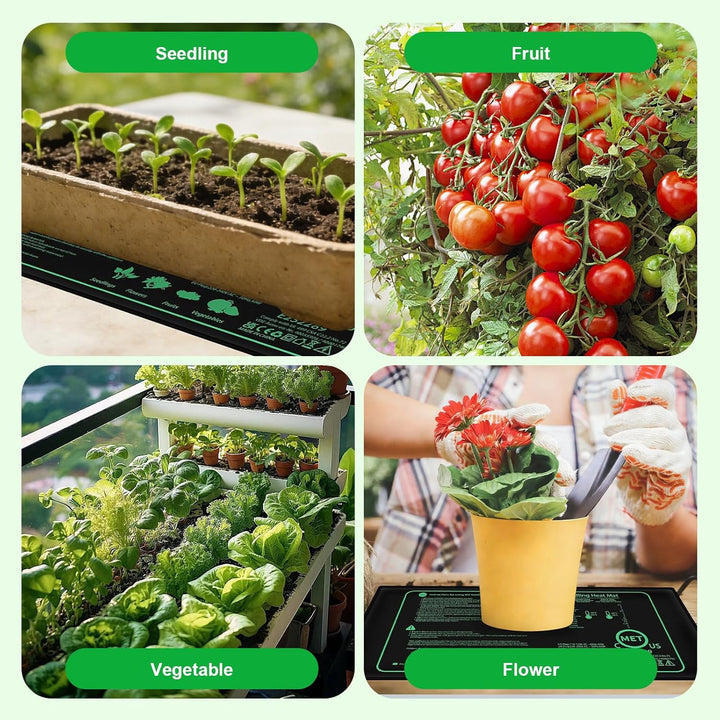 50W Heizmatte Pflanzen mit Thermostat, 25 X 52 cm Zimmergewächshaus Wärmematte, Temperatur Heizkisse