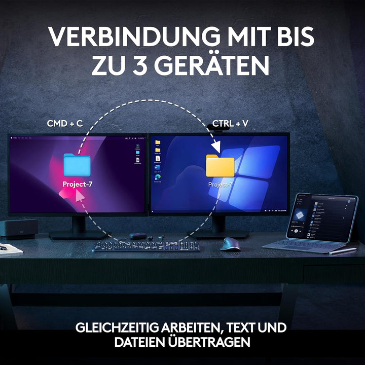Logitech MX Keys S Combo: Leistungsstarke kabellose Tastatur und Maus mit Handablage,Customizable Il