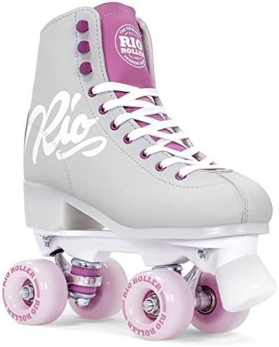 Rio Roller Script Retro Rollschuhe Disco Roller grau-lila 6UK, 6UK