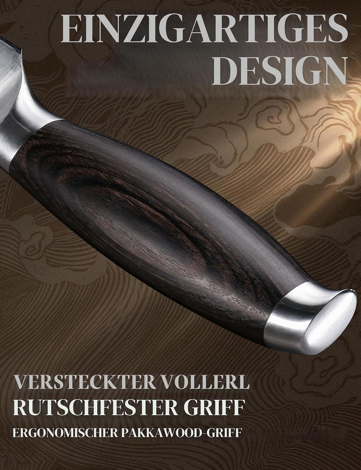 WILDMOK Fleischerbeilmesser 19,8 cm, ultrascharfe chinesische Kochmesser – Küchenhackmesser, deutsch