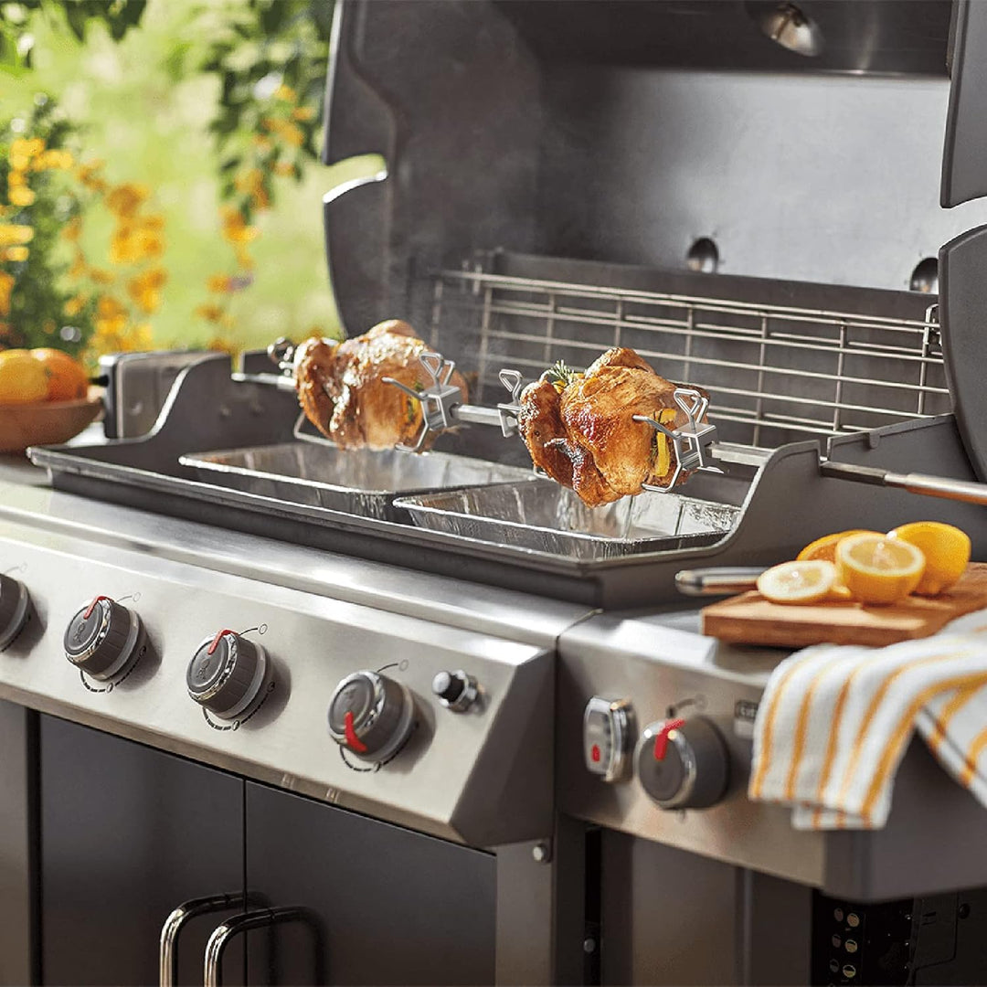 Onlyfire Edelstahl Grillspiess Set geeignet für die Verwendung mit Weber 7653 Weber Genesis II 400&amp;