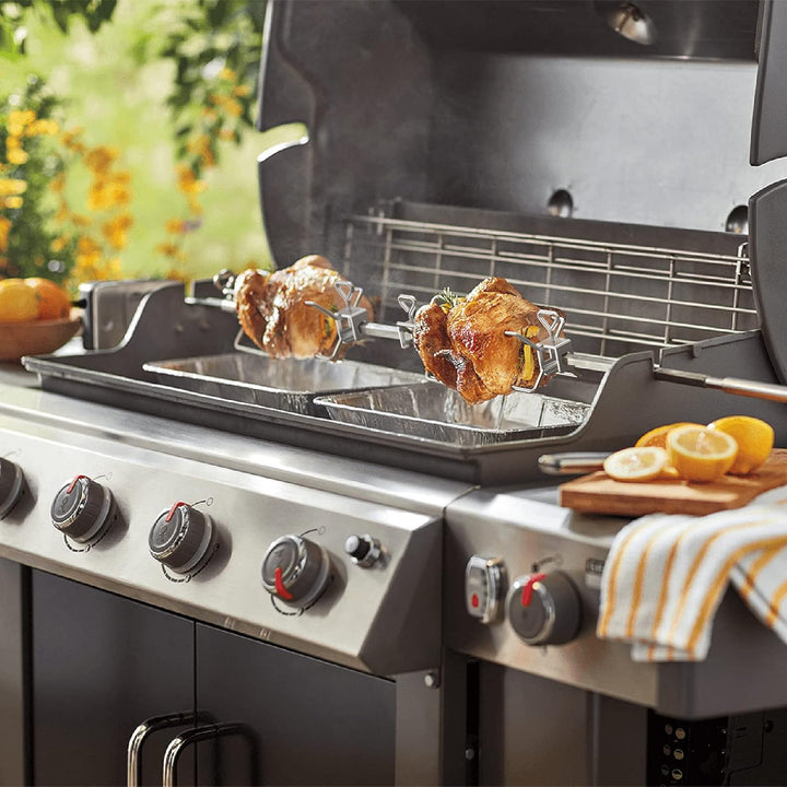 Onlyfire Edelstahl Grillspiess Set geeignet für die Verwendung mit Weber 7653 Weber Genesis II 400&amp;
