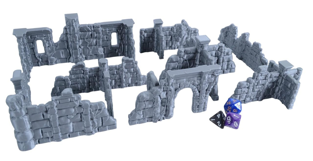 Überwucherte Ruinen Modellbausatz für Fantasy Tabletop Wargaming Gelände