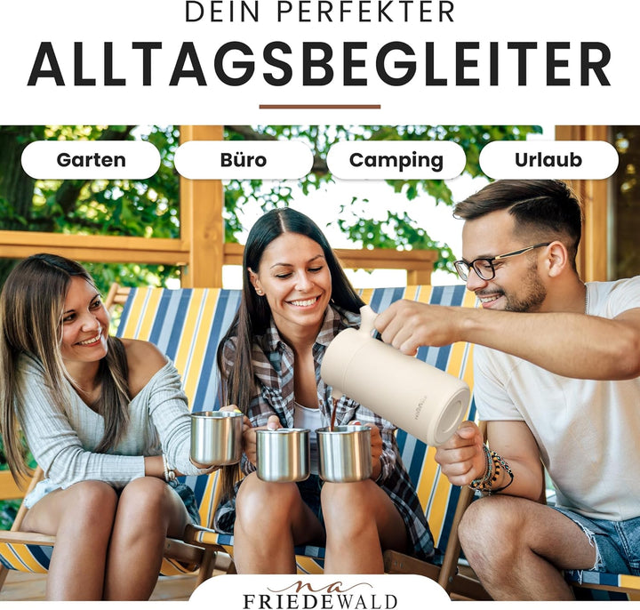 NA FRIEDEWALD French Press | Kaffeebereiter | Französische Kaffeepresse | Coffee Press | 1L Thermo K