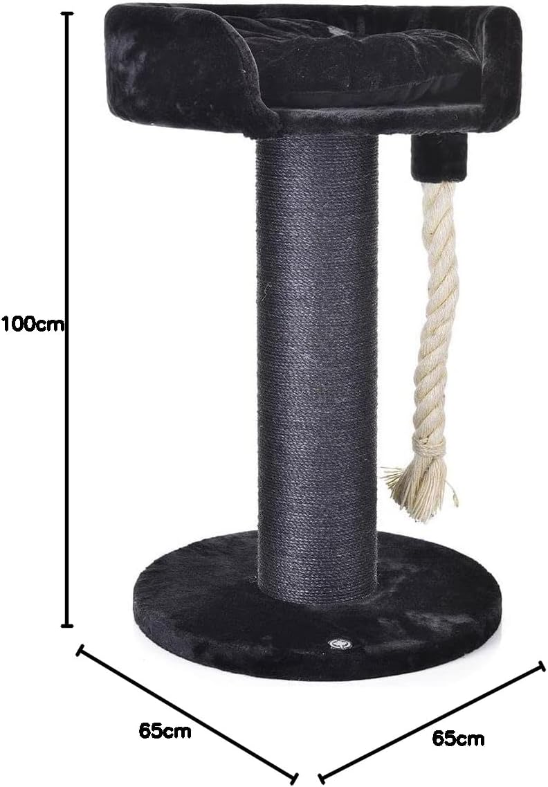 CanadianCat Company | Kratzbaum Ontario - XXL Katzenlounge 100 cm Höhe | anthrazit | Ø 20cm Sisal-Kr