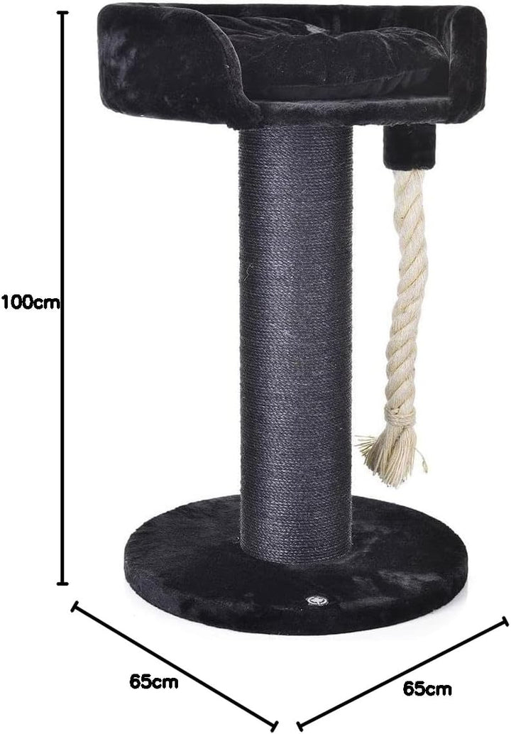 CanadianCat Company | Kratzbaum Ontario - XXL Katzenlounge 100 cm Höhe | anthrazit | Ø 20cm Sisal-Kr