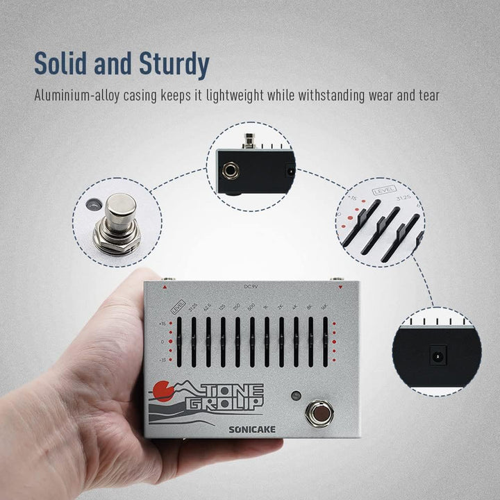 SONICAKE EQ Equalizer Gitarren Effektpedal 10-Band Tone Group, EQ Equalizer