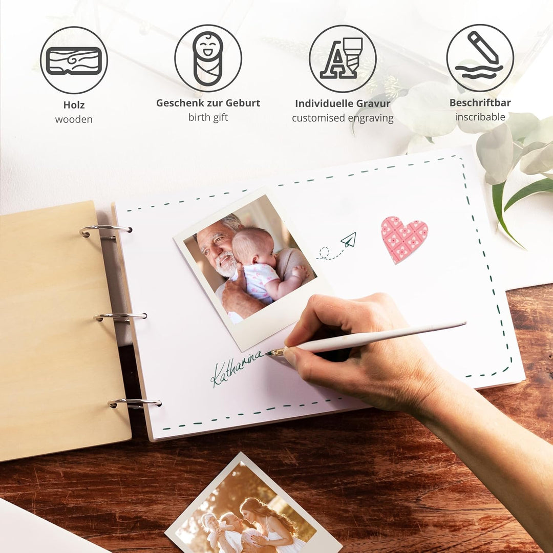 Baby Keepsake Box aus Holz zum Selbstgestalten, Personalisiertes Memory Box, Erinnerungskiste mit Gr