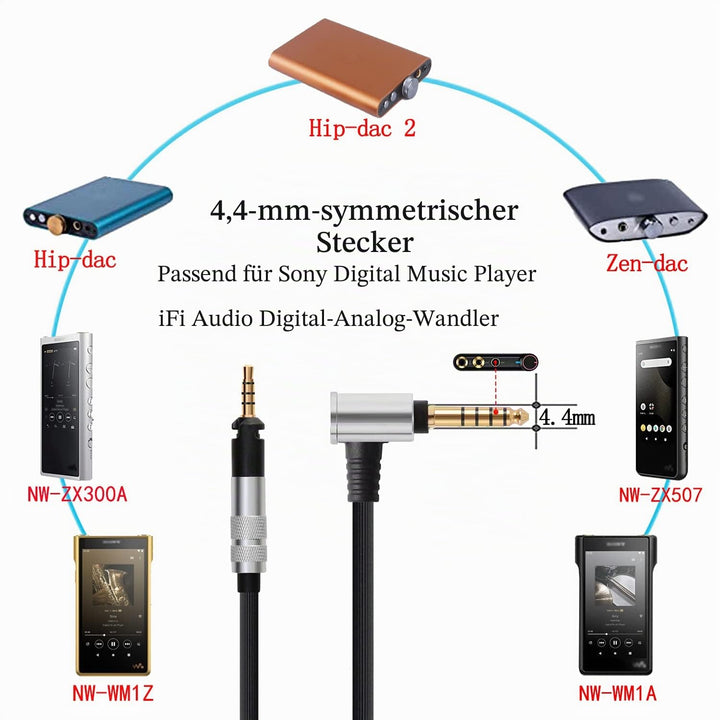 FAAEAL Balancekabel für Sennheiser HD599 HD598 HD558 HD518 HD579 HD569 Kopfhörer ATH-M40x ATH-M50x A