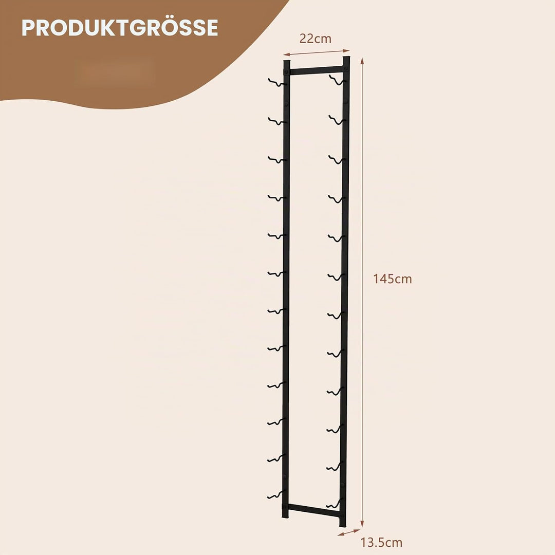 KOMFOTTEU Weinregal Wand für 6/9/12 Flaschen, vertikaler Flaschenhalter aus Metall, dekoratives Häng