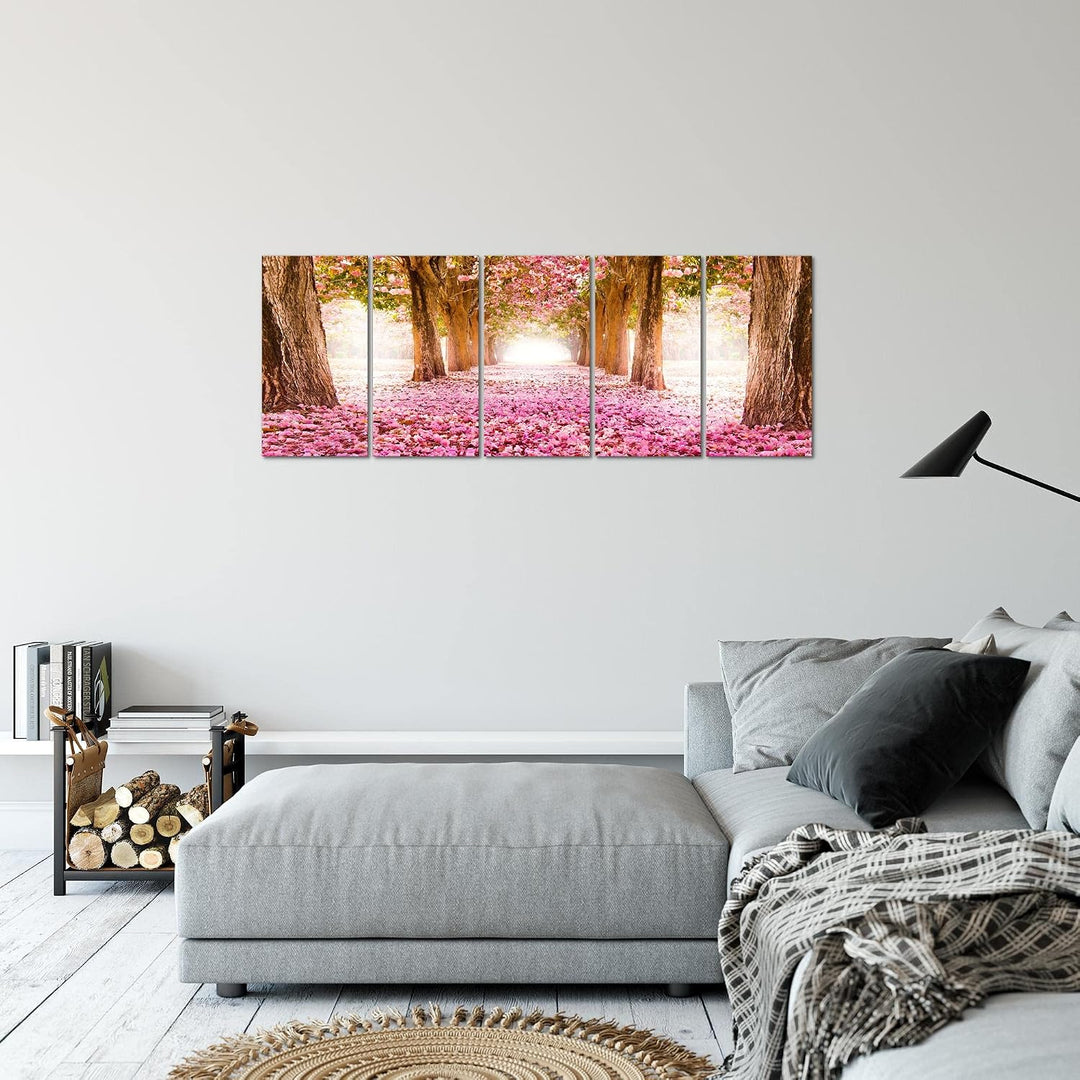 Runa Art Bild Wald Landschaft Wandbilder auf Vlies Leinwand 5 Teilig Wanddekoration Schlafzimmer Woh