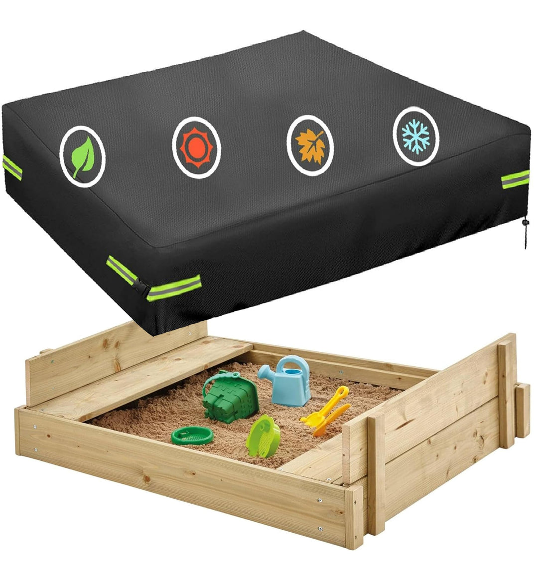 Sandkasten Abdeckung, Square Sandkastenabdeckung, Outdoor Garden 420D Oxford-Tuch Wasserdicht, Windd