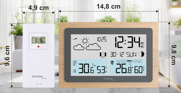 WS6785 Funk-Wetterstation, Innentemperatur, Aussentemperatur, Wettervorhersage, Lüftungsempfehlung,