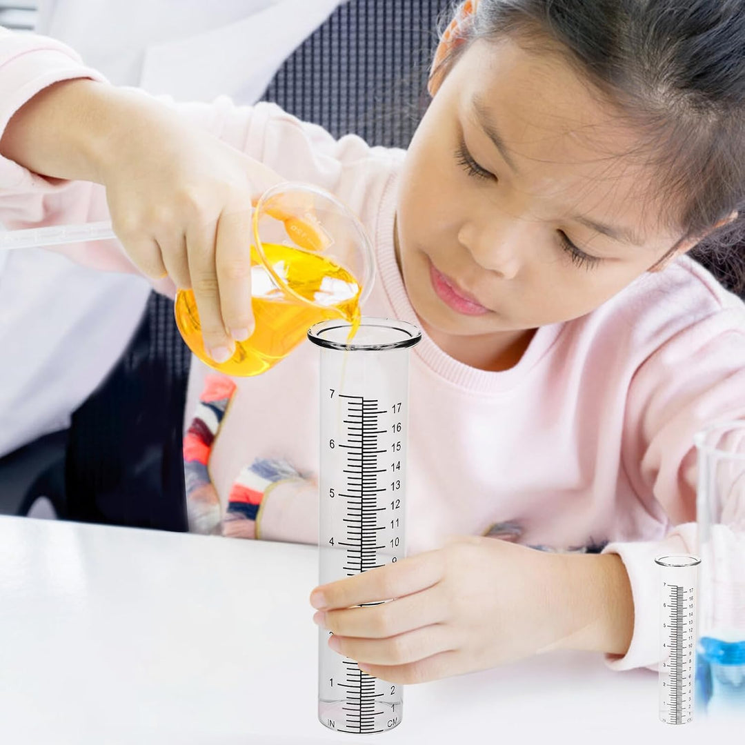 jojofuny 2stücke Glas-regenmesserrohr Für Aussenbereich Regenmesszylinder Regenwasser Messglas Regen